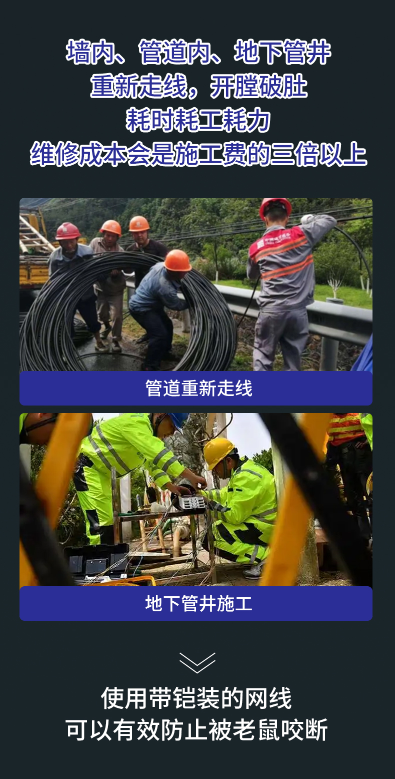 安普室外六類鎧甲屏蔽網(wǎng)線防老鼠咬可地埋鎧裝防水防曬戶外網(wǎng)絡(luò)線